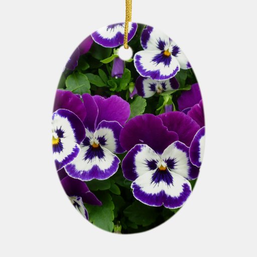 purple white flowers double sided oval ceramic christmas purple white flowers double sided oval ceramic christmas