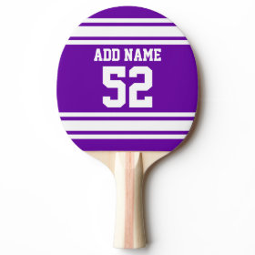 Purple White Football Jersey Custom Name Number Ping Pong Paddle