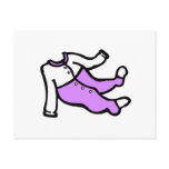 purple & white footy PJ's Post Cards