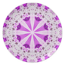 Purple White Fractal Lace Plate