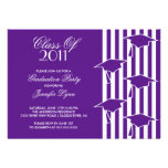 Purple & White Grad Hats Graduation Invitation