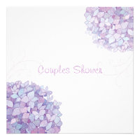 Purple + White Hydrangea Couples Shower Invites