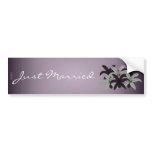 Purple &amp; White Lillies(Just Married) Bumper Stickers