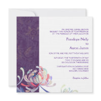 Purple & White Modern, Stylish Mum Formal Wedding invitation