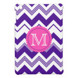 Purple White Monogram Chevron Pattern iPad Mini Covers