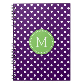 Purple & White Polkadots Pattern With Pink Accent Notebooks