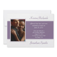 Purple White Post Wedding Celebration invitation