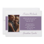 Purple White Post Wedding Celebration Personalized Invitations