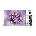 Purple & White Rose Flower Bouquet stamp