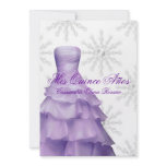 Purple White Snowflakes White Quinceanera Personalized Invitation