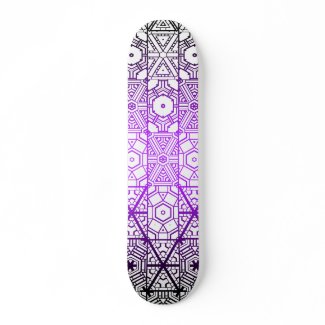 Purple & White Stained Glass: Custom Skateboard skateboard
