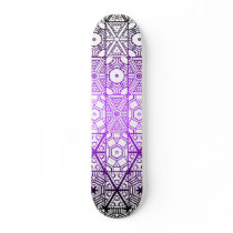 Purple & White Stained Glass: Custom Skateboard by spiritswitchboard Purple & White Stained Glass: Custom Skateboard