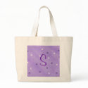 Purple & White Stars, Monogram tote bags templat bag