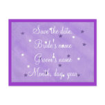 Purple & White Stars Save the date Postcards postcards