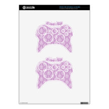 Purple White Vintage Damask Pattern 1 Xbox 360 Controller Skins