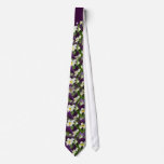 Purple White Violas Tie