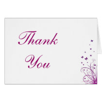 Purple & White Wedding Thank You Card