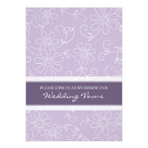 Purple White Wedding Vow Renewal Invitations