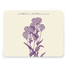 Purple Wild Flower Branch Wedding RSVP Personalized Invite