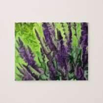purple wild flowers painting puzzles