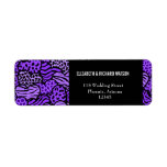Purple Wild hearts Wedding Address Label