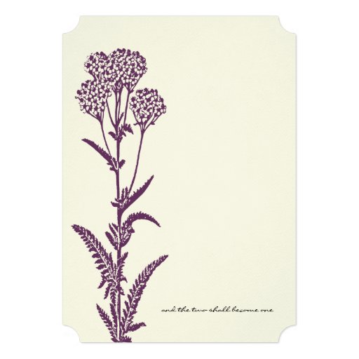 Purple Wildflower Branch Wedding Invitation