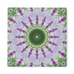 Purple Wildflower Kaleidoscope Art 3 Refrigerator Magnets