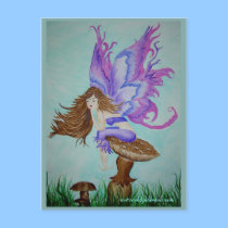 Purple winged fairy postcards