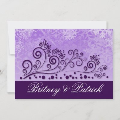 Purple Winter Snowflake Wedding Invitations by natureprints