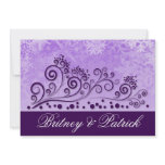 Purple Winter Snowflake Wedding Invitations