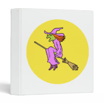 Purple witch flying by the moon binders