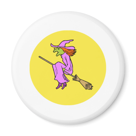 Purple witch flying by the moon refrigerator magnets Purple witch flying by the moon refrigerator magnets
