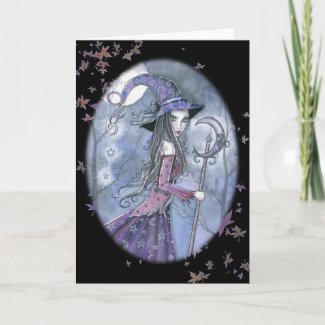 Purple Witch Halloween Card by Molly Harrison card