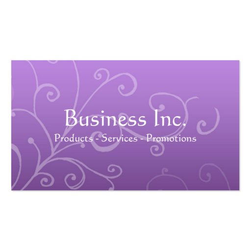 Purple with Decorative Swirl Business Card (back side)