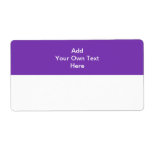 Purple with white area and text custom shipping label
