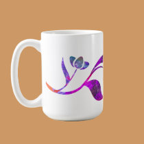 Purple Wrap Around Floral Mug by Perlyyyy Purple Wrap Around Floral Mug