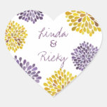 Purple & Yellow Bloom Bursts Wedding Sticker Seal