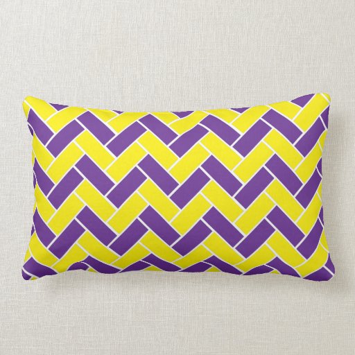 Purple Yellow Chevron lumbar throw pillow Zazzle