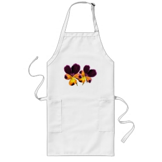 Purple Yellow Floral Johnny Jump Up Flower Apron