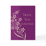 Purple & Yellow Flowers Thank You Bridesmaid Card