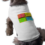 Purple,Yellow,Lime Green,Lite Blue on Orange Doggie T-shirt