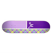 Purple & Yellow Plaid Skate Board Decks