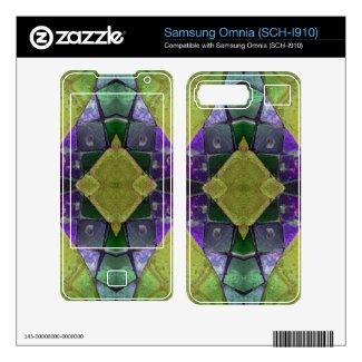 purple yellow tile abstract samsung omnia decal