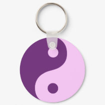 Purple Yin Yang Keychain
