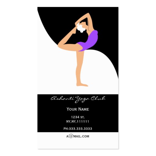purple Yoga Business Cards (front side)