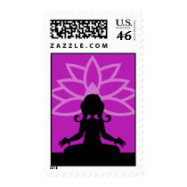 Purple Yoga Silhouette Postage