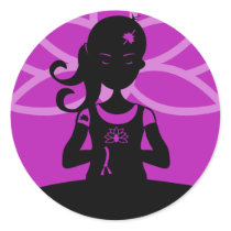 Purple Yoga Silhouette Sticker by markmurphycreative Purple Yoga Silhouette Sticker