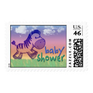 Purple Zebra Baby Shower stamp