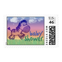 Purple Zebra Baby Shower postage