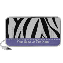 Purple Zebra Doodle Speakers Personalized